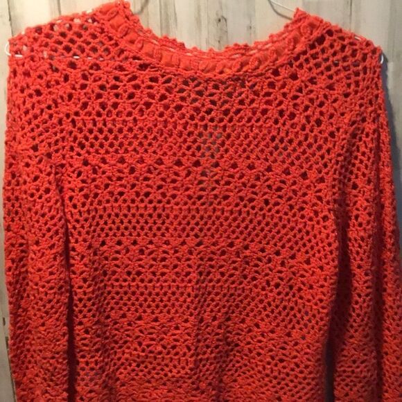 Draft Listing Jacket, crochet style with ribbon accents by David Brooks size med - Picture 4 of 6